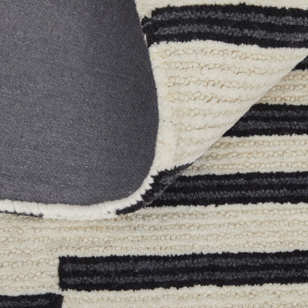 Maguire Transitional Abstract, Ivory/Black, 2' x 3' Accent Rug. Picture 7