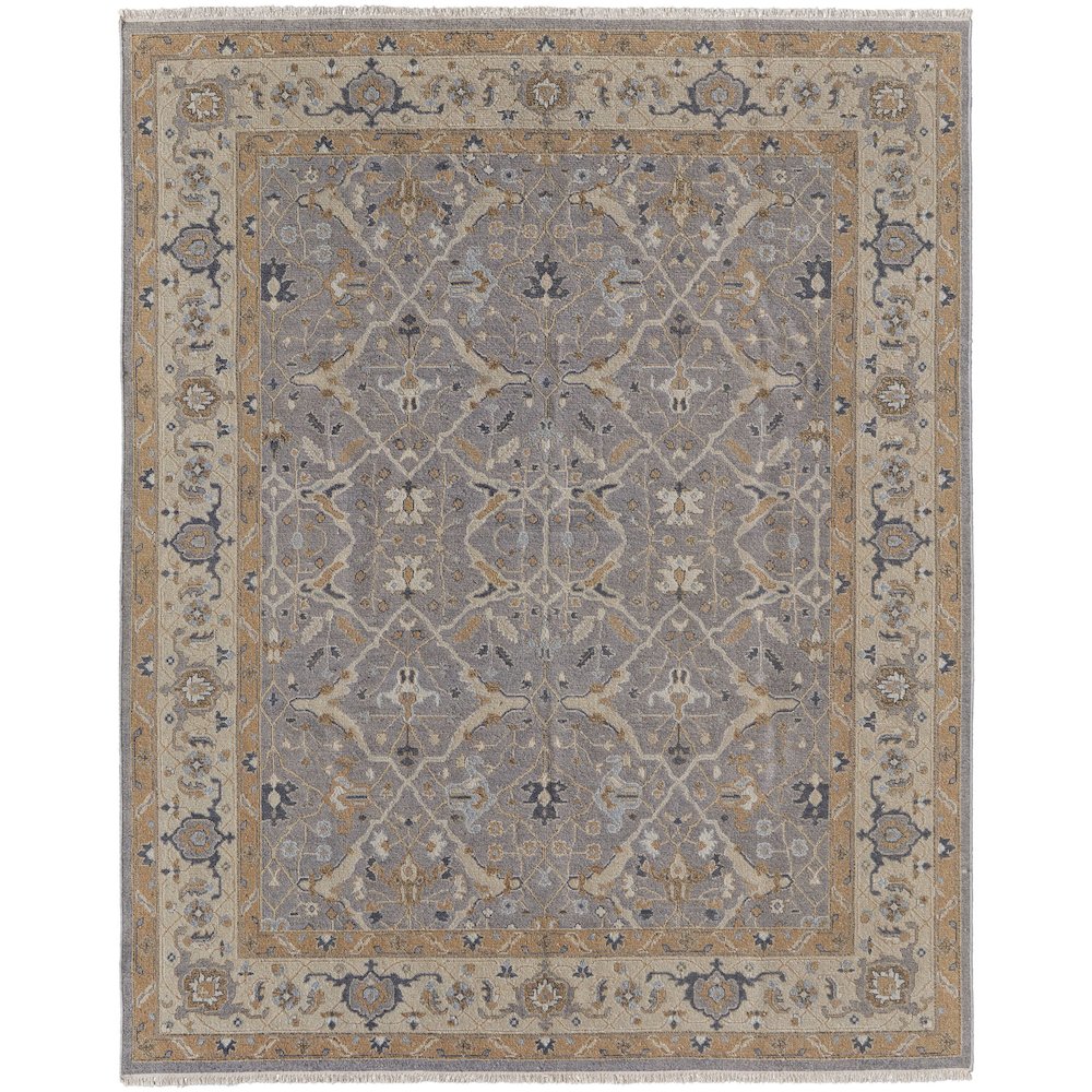 Corbitt Traditional Oriental, Gray/Gold, 9'-6" x 13'-6" Area Rug. Picture 1