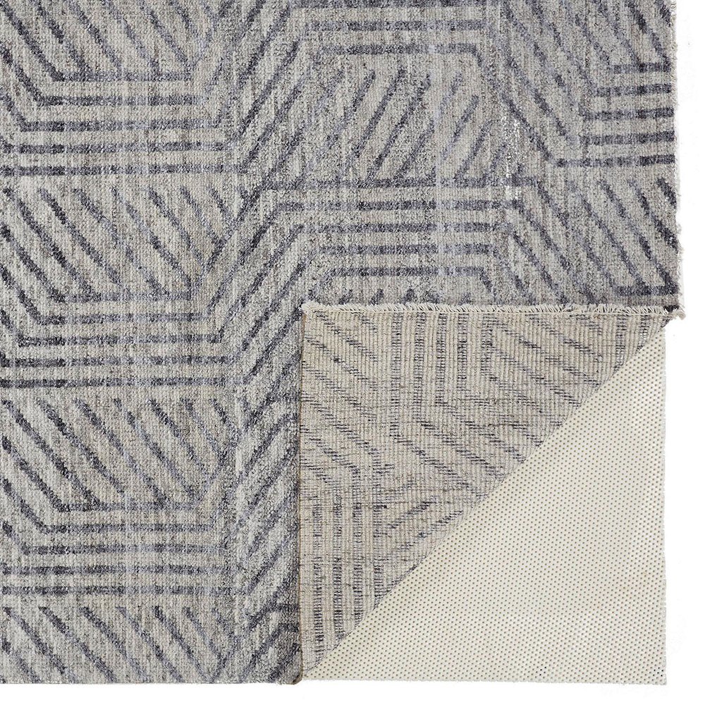 Vivien Architectural Hand Knot Wool Area Rug, Opal Gray/Asphalt Gray, 5ft x 8ft, 8046556FBGE000E10. Picture 2