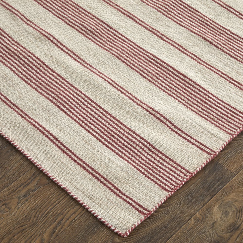 Duprine Transitional Stripes, Red/Ivory, 10' x 14' Area Rug. Picture 3