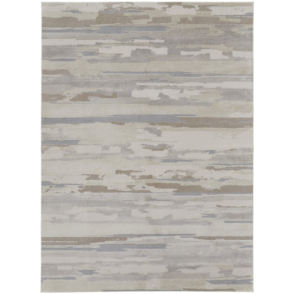 Vancouver Modern Abstract, Ivory/Tan/Brown, 10' x 14' Area Rug. Picture 1