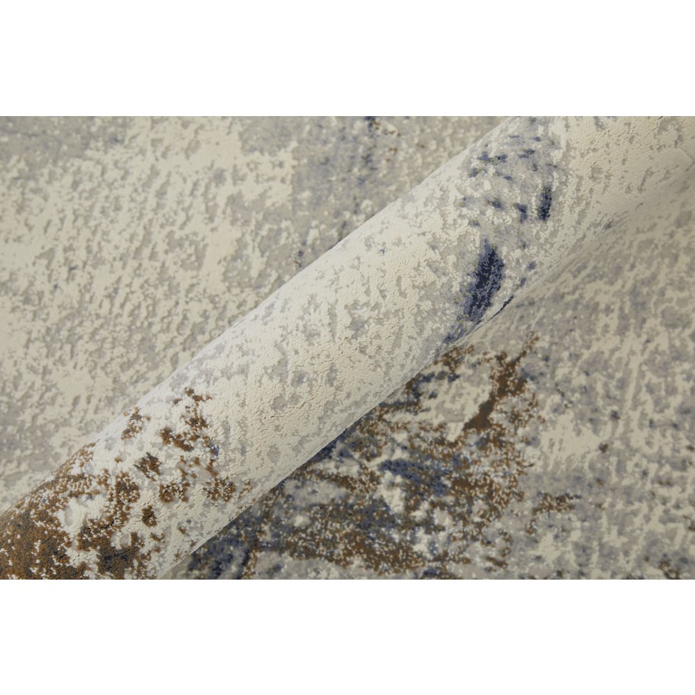 Clio Modern Abstract, Ivory/Blue/Brown, 7'-9" x 10' Area Rug. Picture 5