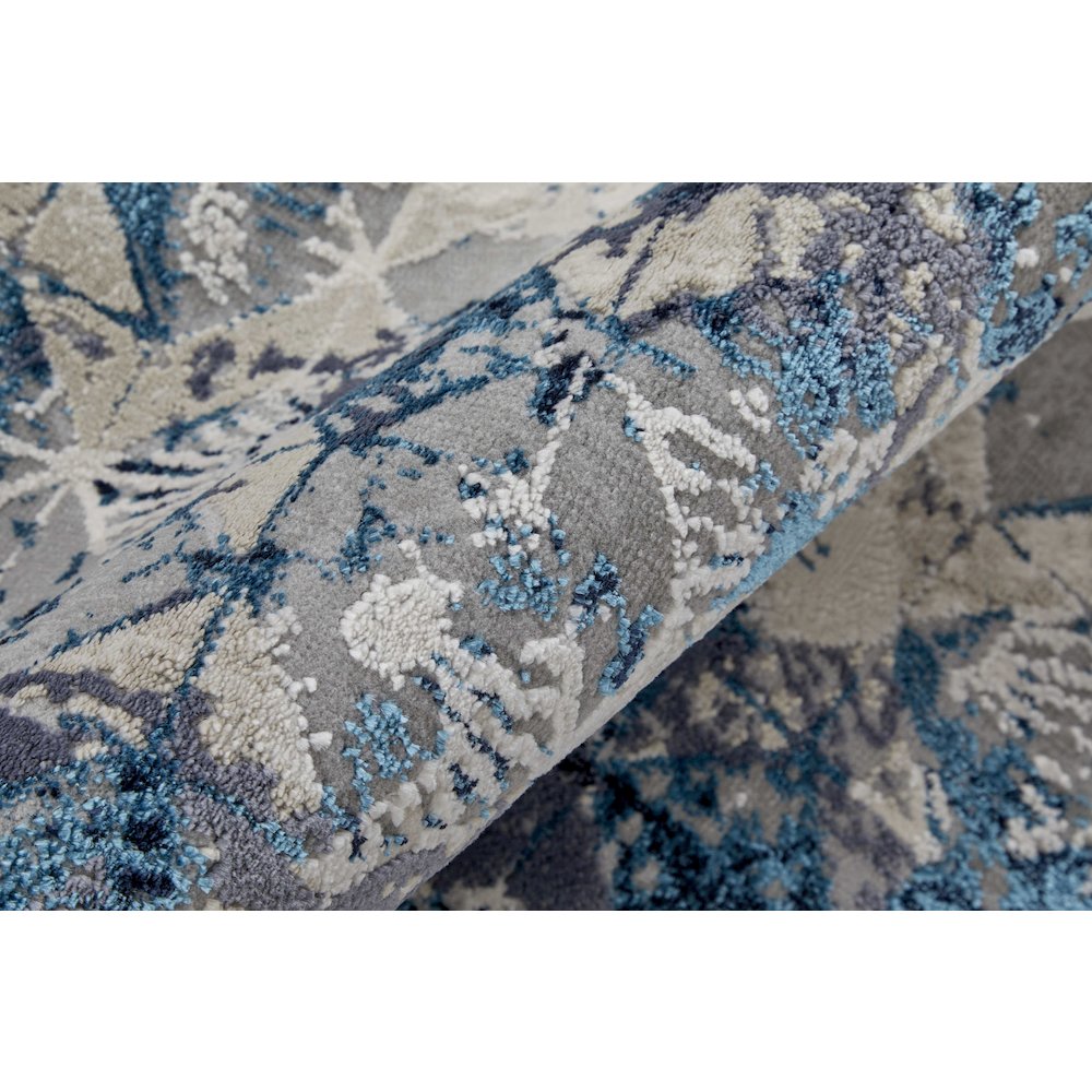 Indio Modern Diamond, Blue/Ivory/Gray, 8' x 10' Area Rug. Picture 5