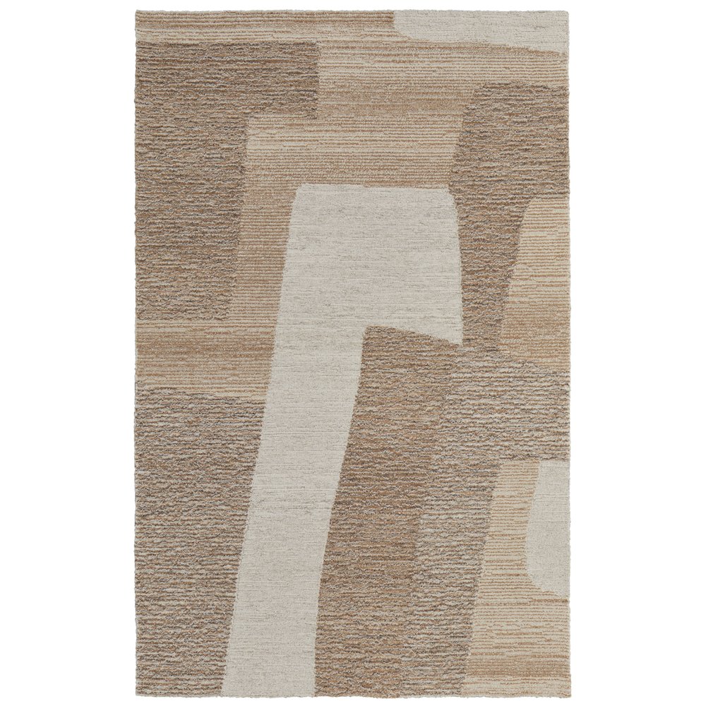 Pollock Modern Abstract, Brown/Tan/Ivory, 9' x 12' Area Rug. Picture 1