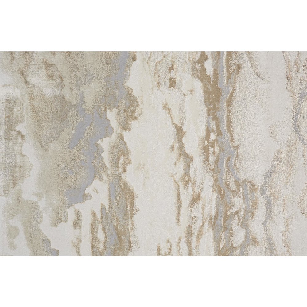 Aura Modern Abstract, Ivory/Tan/Gray, 3'-11" x 6' Accent Rug. Picture 5