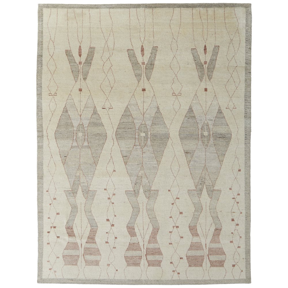 Kasbah Transitional Diamond, Tan/Gray/Red, 8'-6" x 11'-6" Area Rug. Picture 1