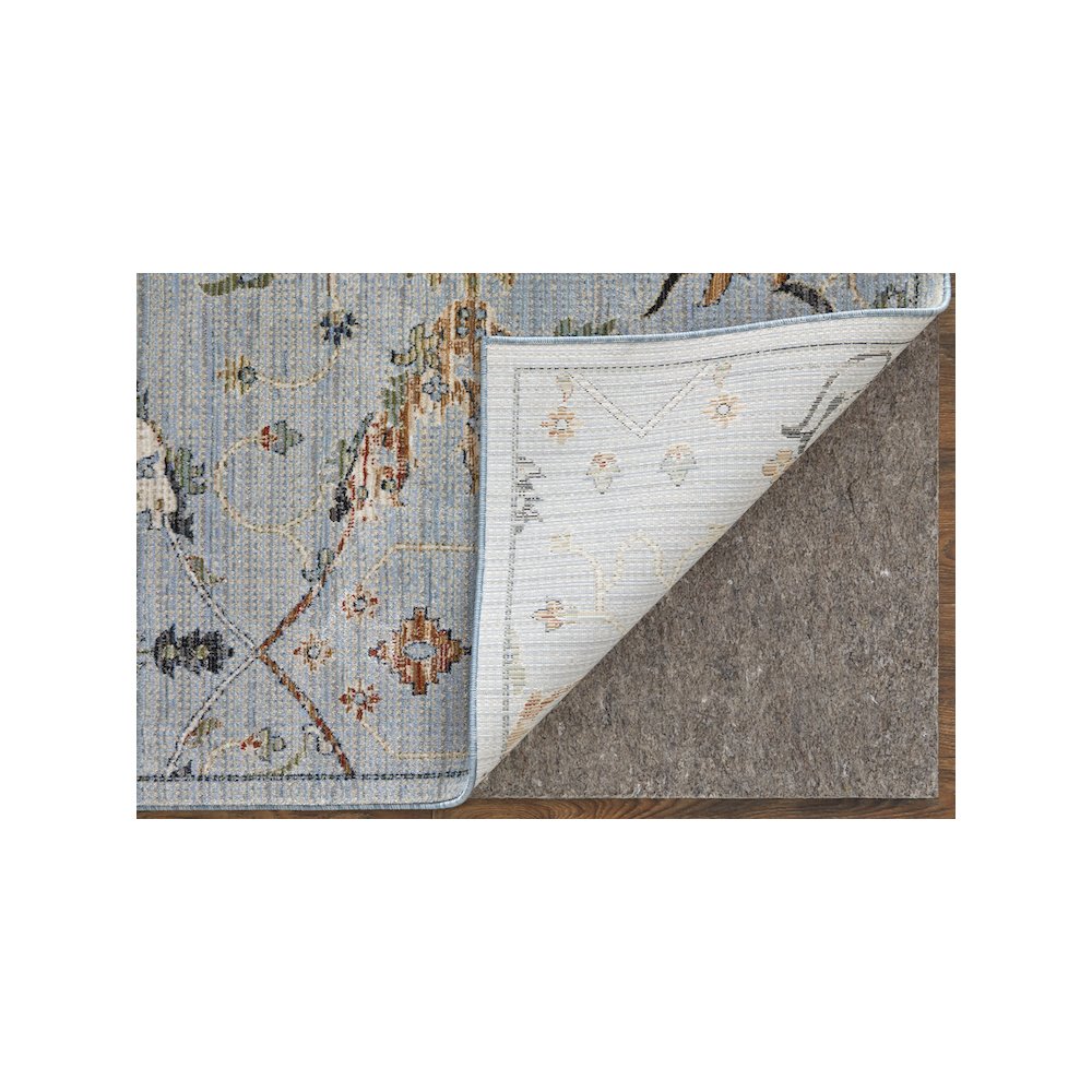 Traditional Floral & Botanical, Blue/Green/Ivory, 7'-10" x 10'-3" Area Rug. Picture 4