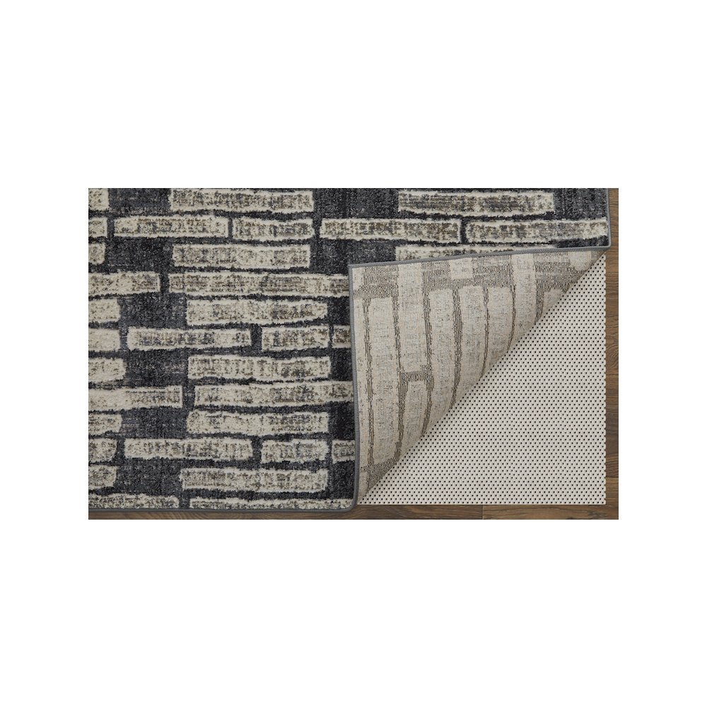 Kano Transitional Geometric, Gray/Black/Ivory, 4'-3" x 6'-3" Accent Rug. Picture 4