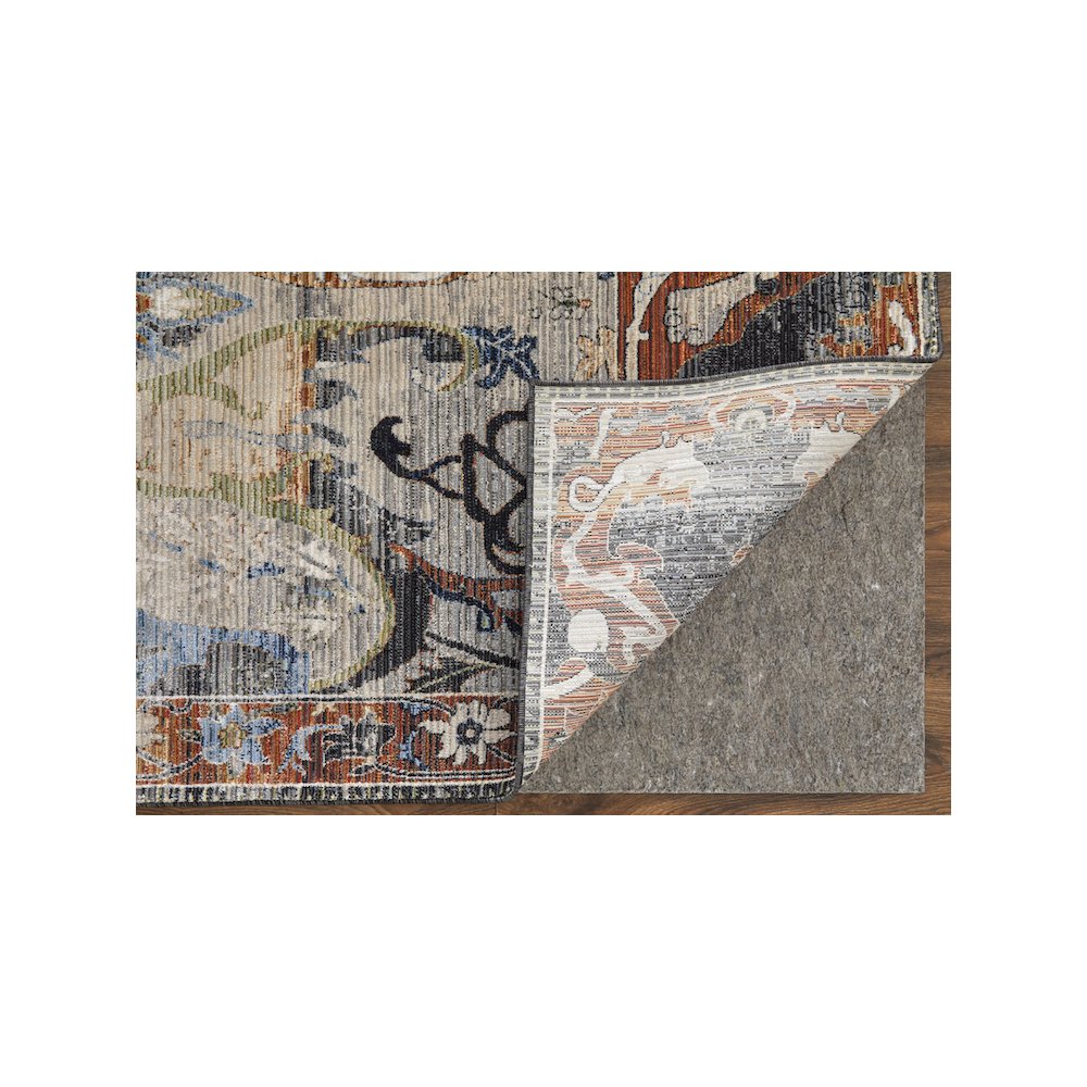 Melrose Transitional Ikat, Ivory/Red/Gray, 6'-7" x 9'-6" Area Rug. Picture 4