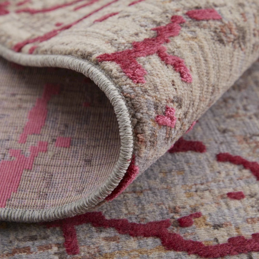 Pryor Modern Abstract, Pink/Gray/Taupe, 5' x 8' Area Rug. Picture 7