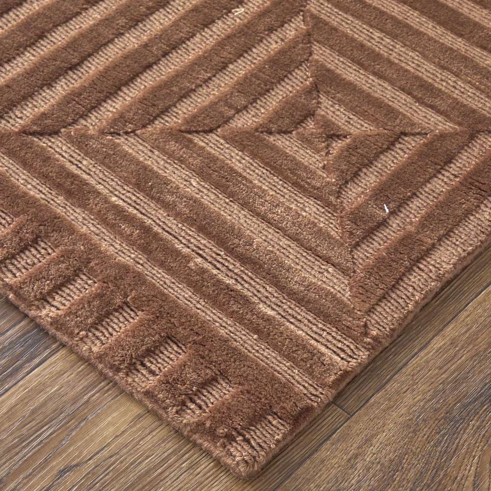 Channels Modern Geometric, Orange/Brown, 5'-6" x 8'-6" Area Rug. Picture 3