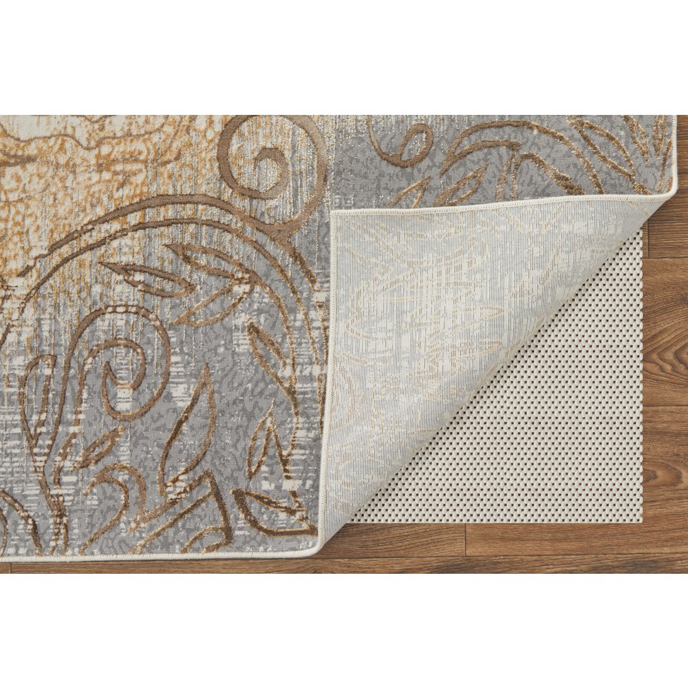 Celene Traditional Medallion, Silver/Tan/Gray, 7'-9" x 10' Area Rug. Picture 4