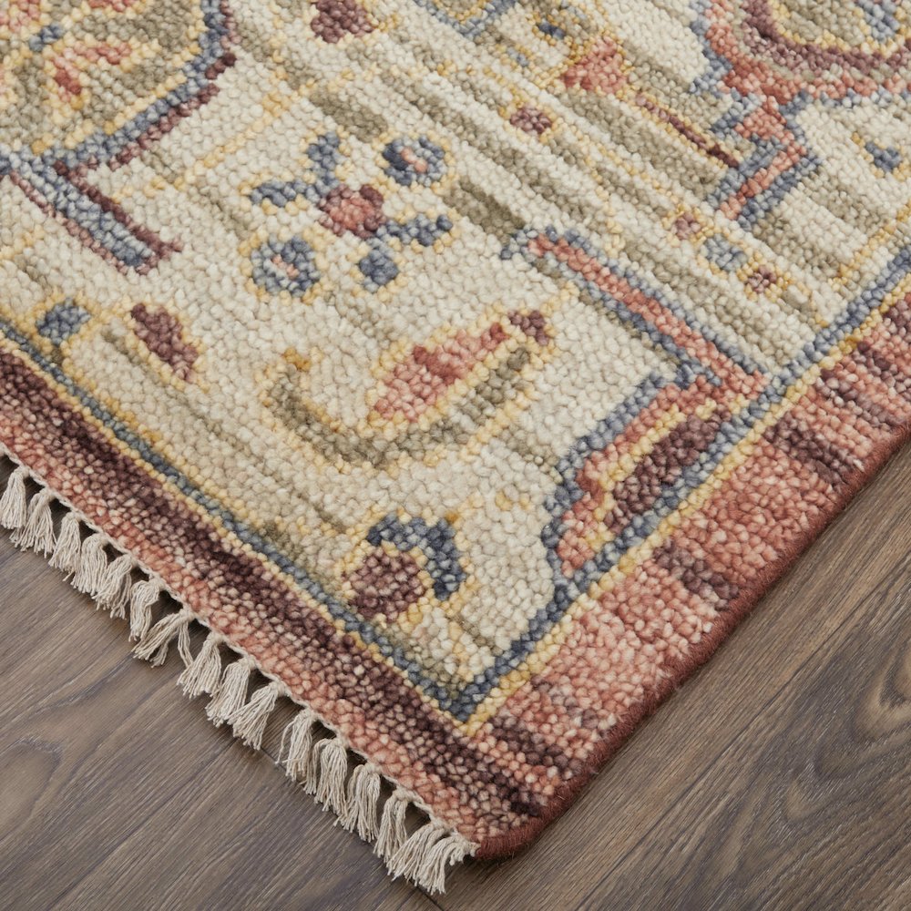 Fillmore Transitional Medallion, Red/Ivory/Gold, 9' x 12' Area Rug. Picture 3