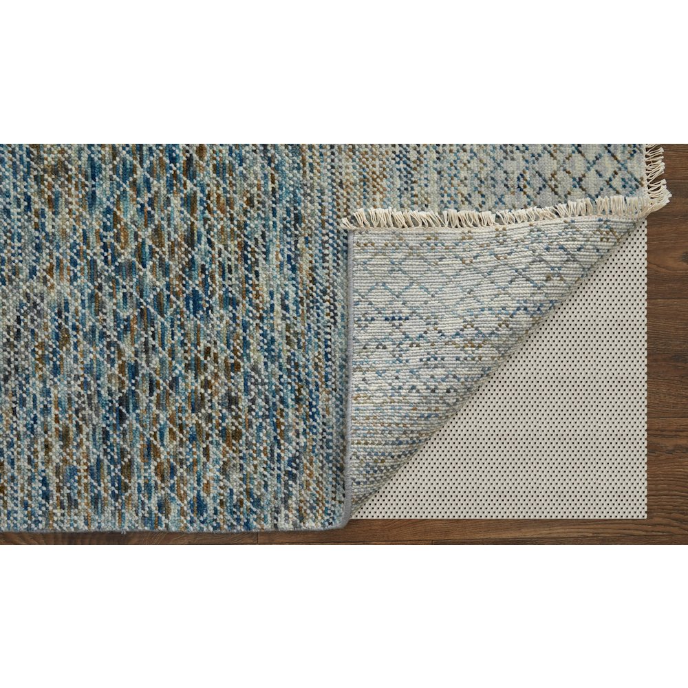 Branson Transitional Solid, Blue/Ivory/Brown, 2' x 3' Accent Rug. Picture 4