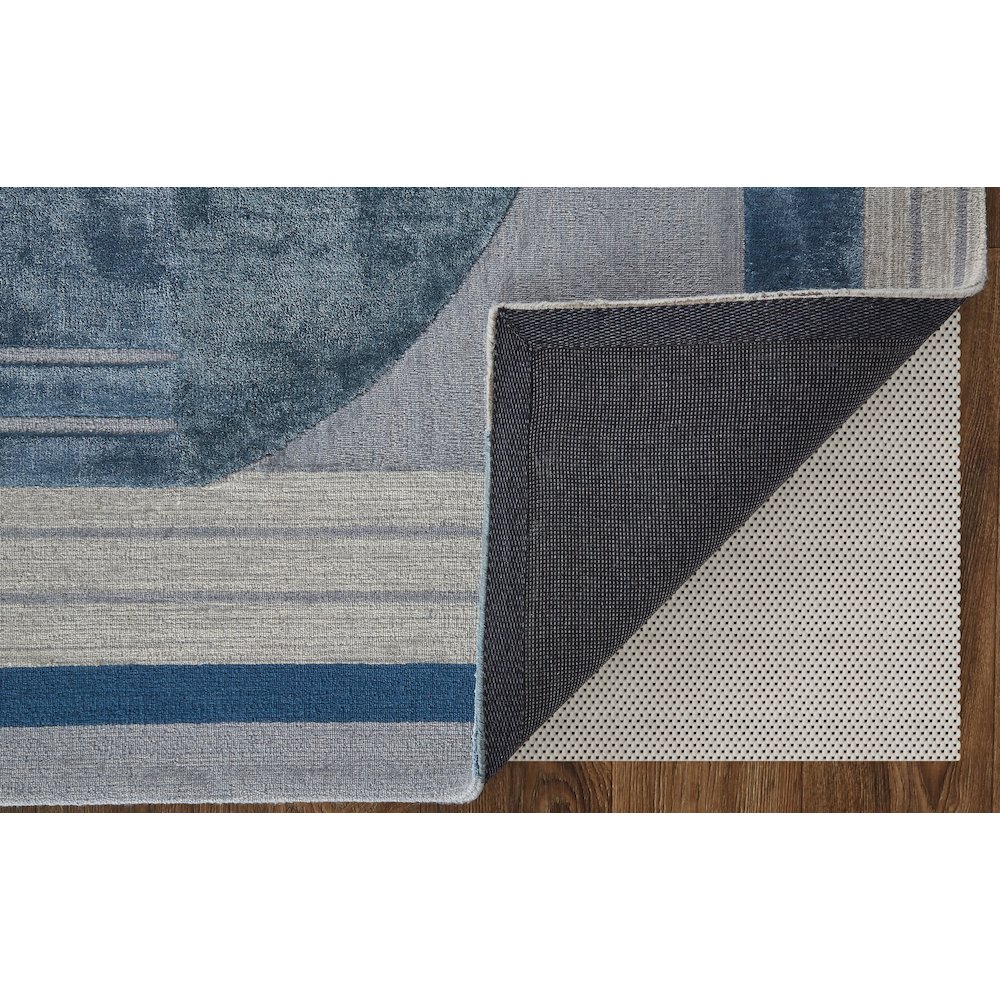 Nash Modern Geometric, Blue/Ivory/Gray, 9' x 12' Area Rug. Picture 4