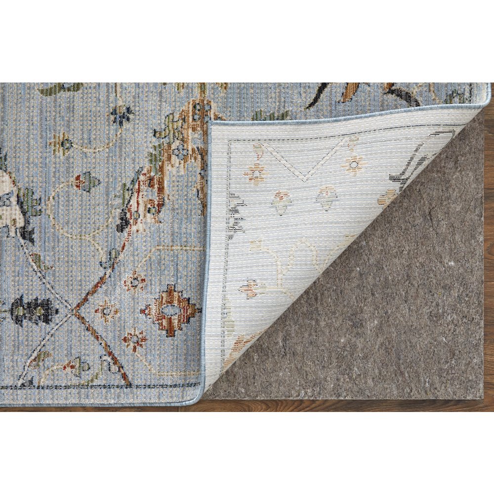 Melrose Traditional Floral & Botanical, Blue/Green/Ivory, 6'-7" x 9'-6" Area Rug. Picture 4