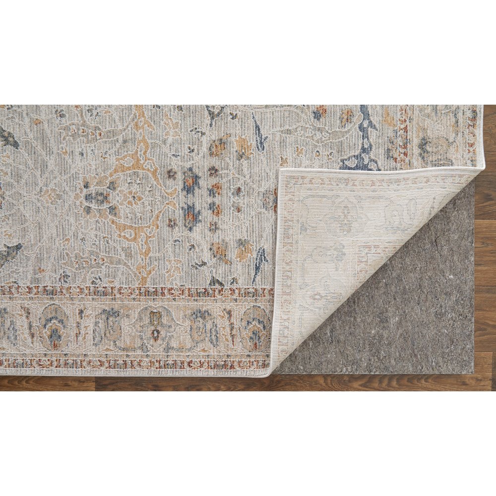 Pasha Transitional Ikat, Ivory/Blue/Taupe, 7'-10" x 10'-3" Area Rug. Picture 4