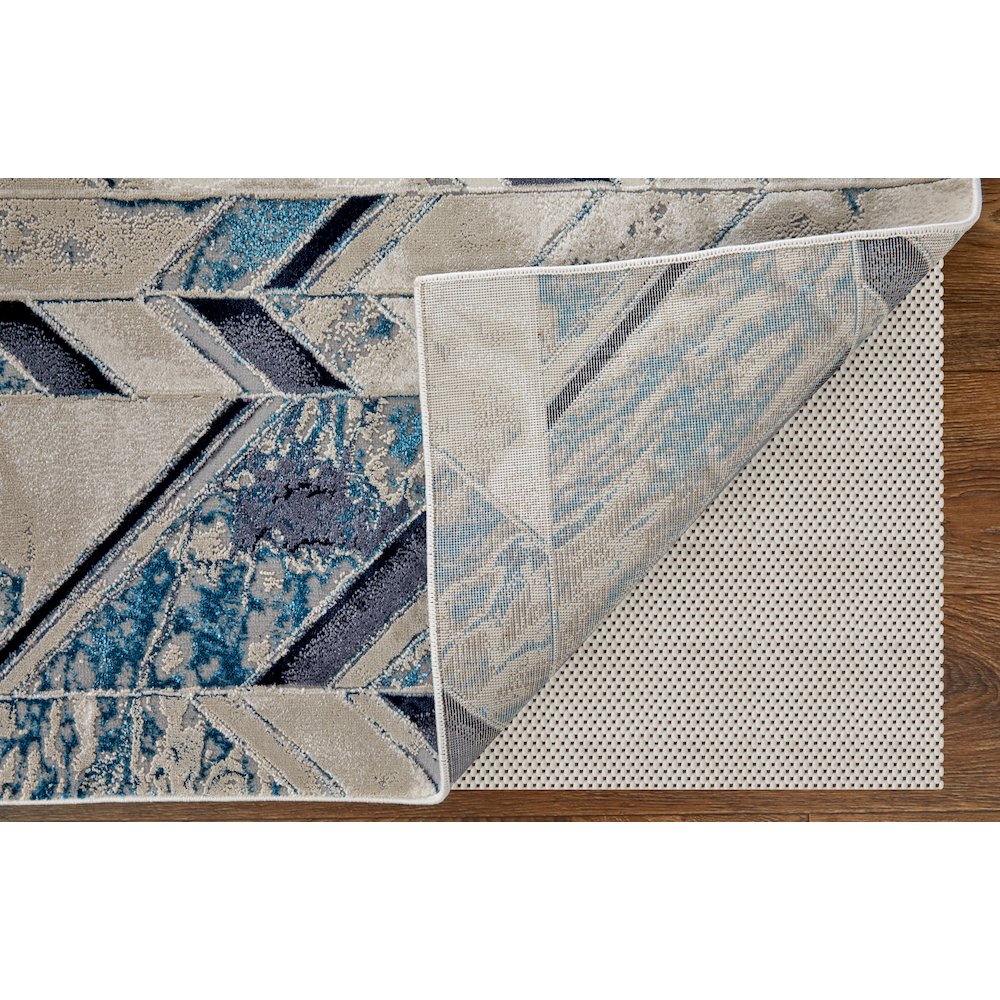 Indio Modern Herringbone, Ivory/Blue/Gray, 2'-10" x 7'-10" Runner. Picture 4
