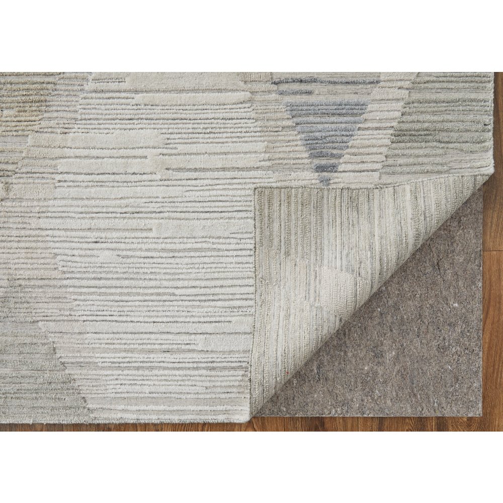 Elias Modern Diamond, Ivory/Blue/Brown, 5' x 8' Area Rug. Picture 5