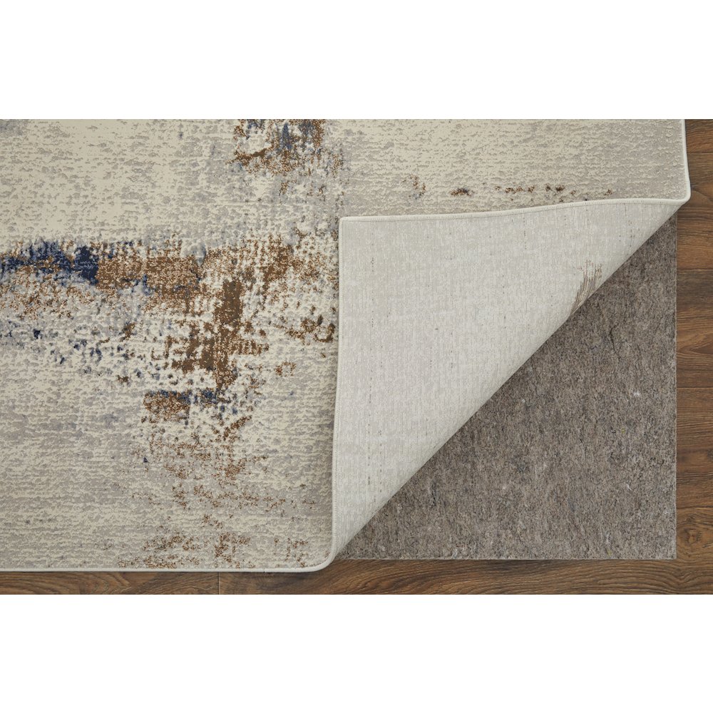 Clio Modern Abstract, Ivory/Blue/Brown, 2' x 3' Accent Rug. Picture 4