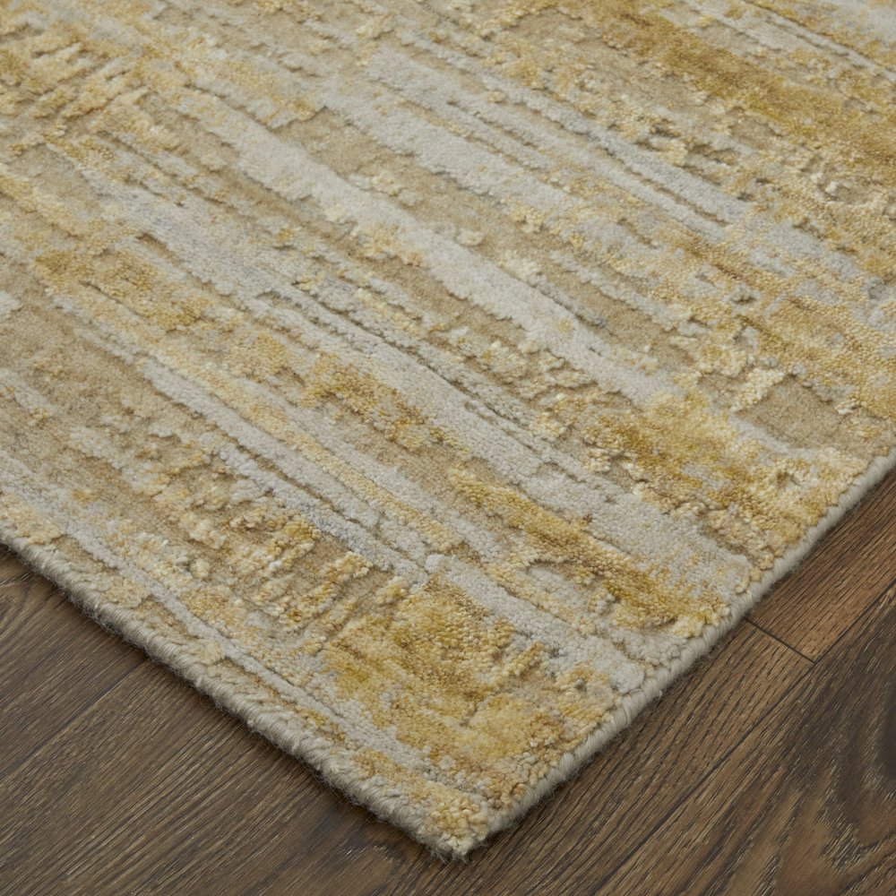 Eastfield Modern Abstract, Yellow/Ivory/Gold, 5' x 8' Area Rug. Picture 3