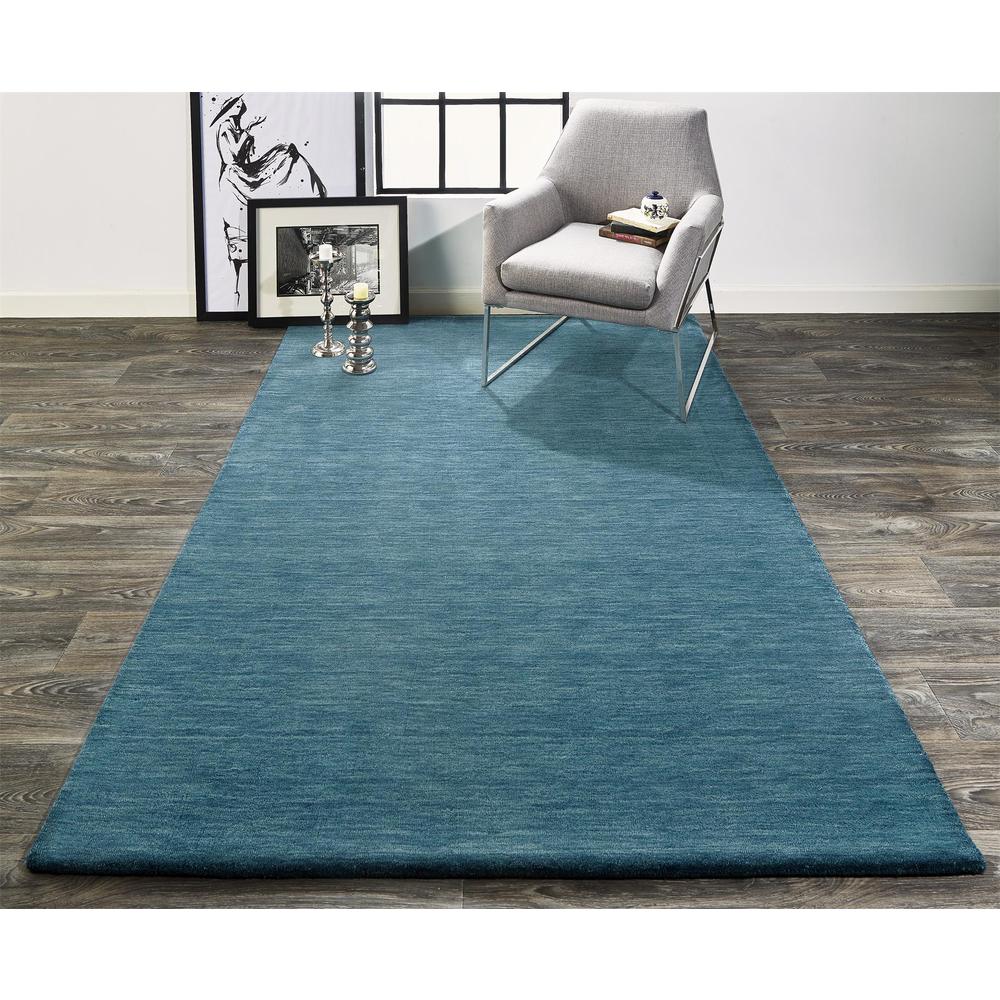 Luna Hand Woven Marled Wool Rug, Teal Blue/Green, 9ft-6in x 13ft-6in Area Rug, 5798049FTEL000H50. Picture 1