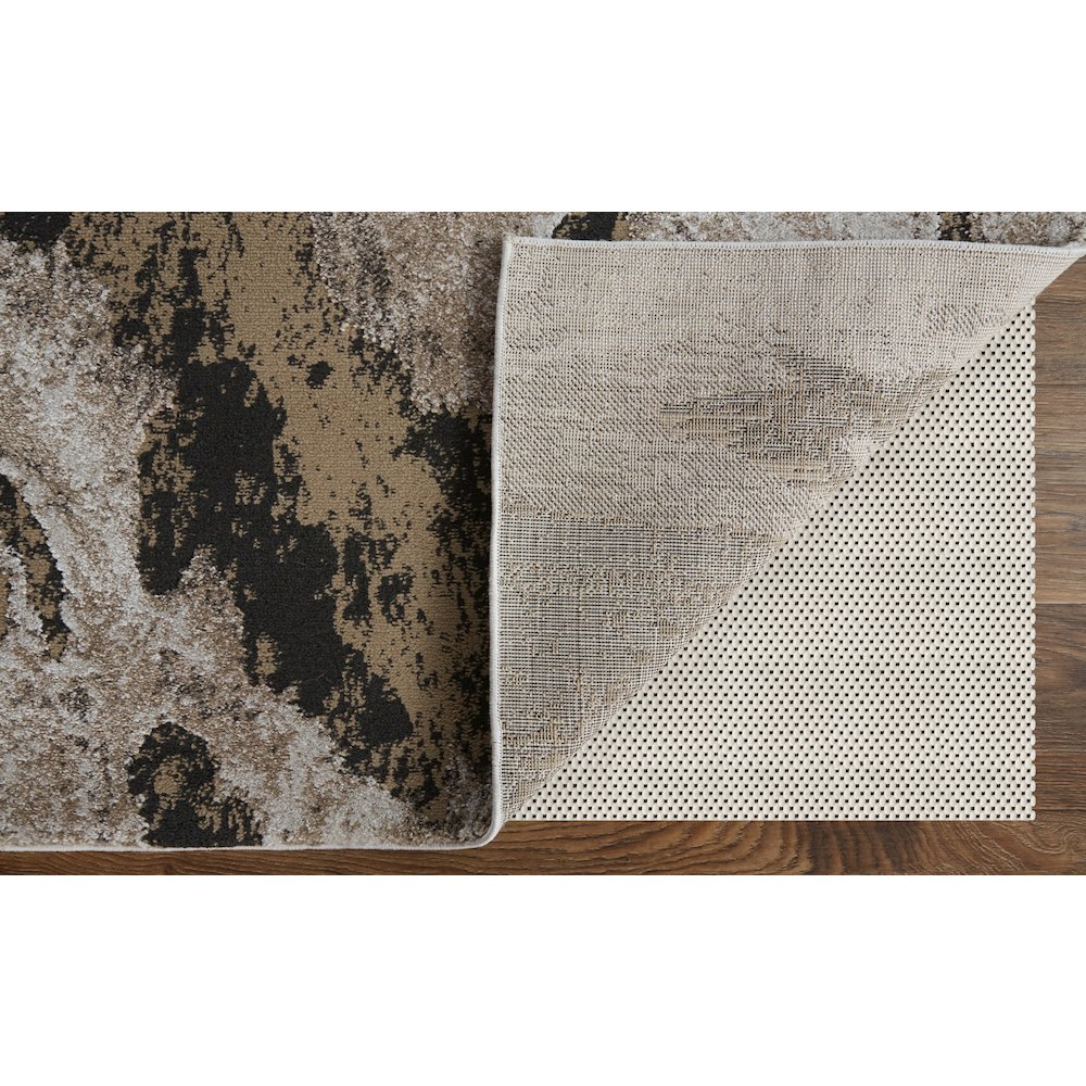 Vancouver Modern Abstract, Ivory/Brown/Taupe, 2'-10" x 7'-10" Runner. Picture 4