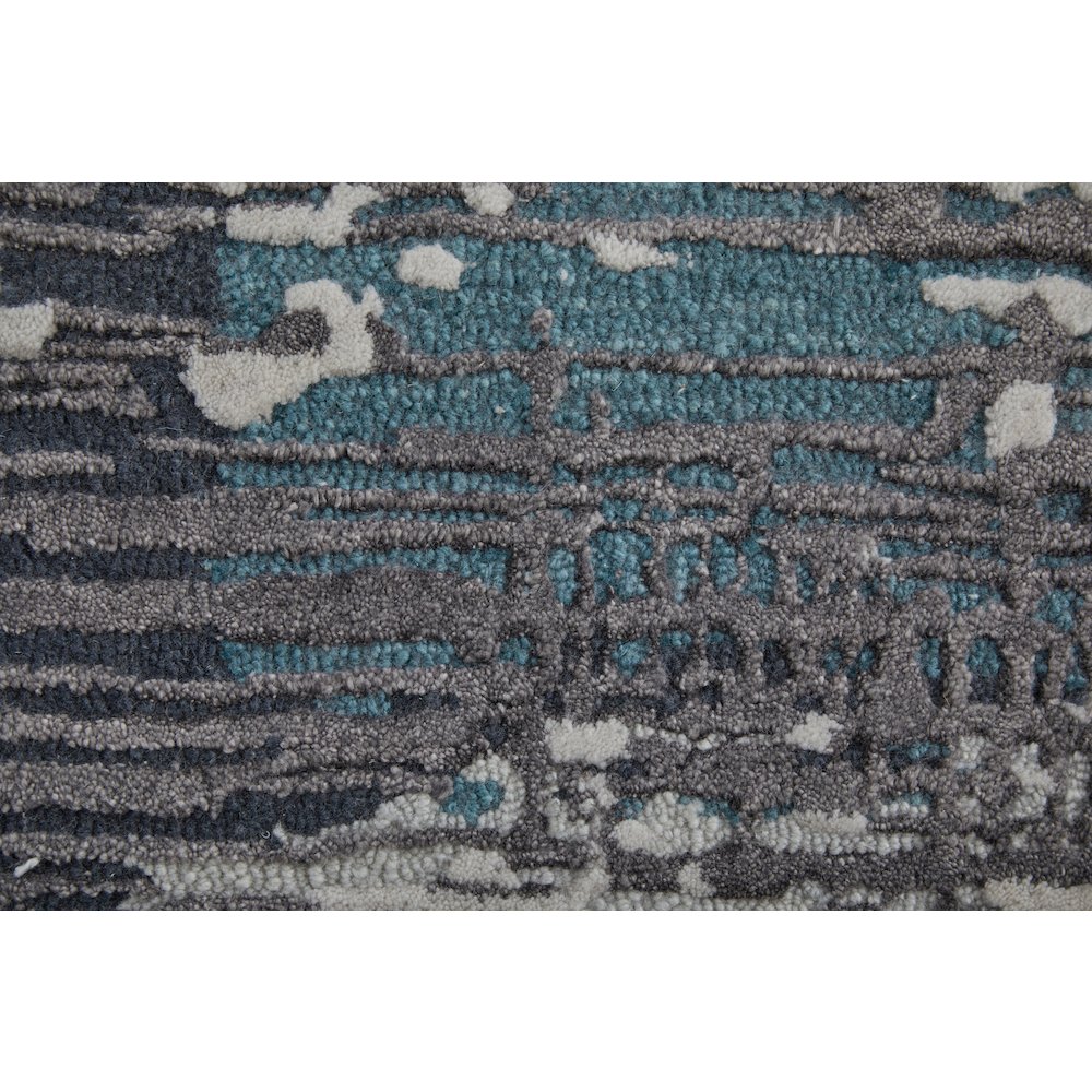 Zarah Modern Abstract, Ivory/Gray/Blue, 5' x 8' Area Rug. Picture 6