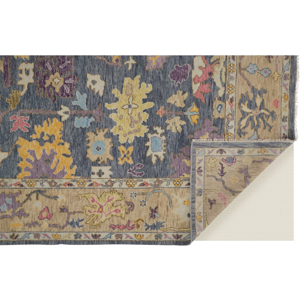 Karina Traditional Persian, Gold/Blue/Purple, 2'-6" x 8' Runner. Picture 4