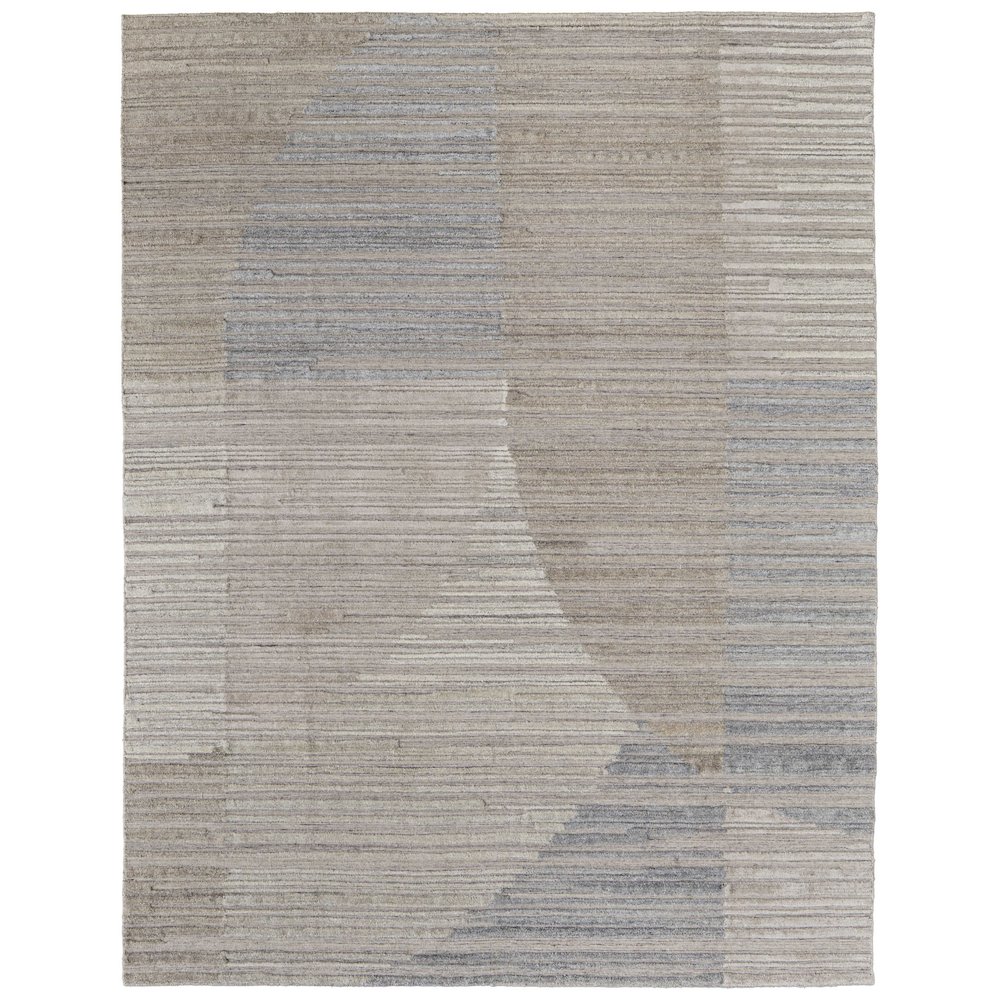 Elias Modern Abstract, Brown/Blue/Tan, 9' x 12' Area Rug. Picture 1