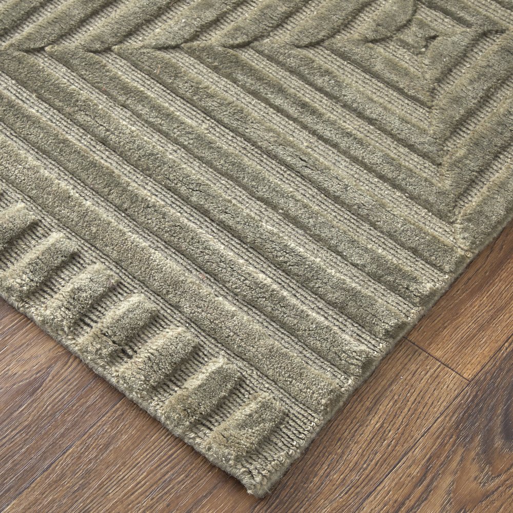 Channels Modern Geometric, Green/Taupe/Blue, 4' x 6' Accent Rug. Picture 3