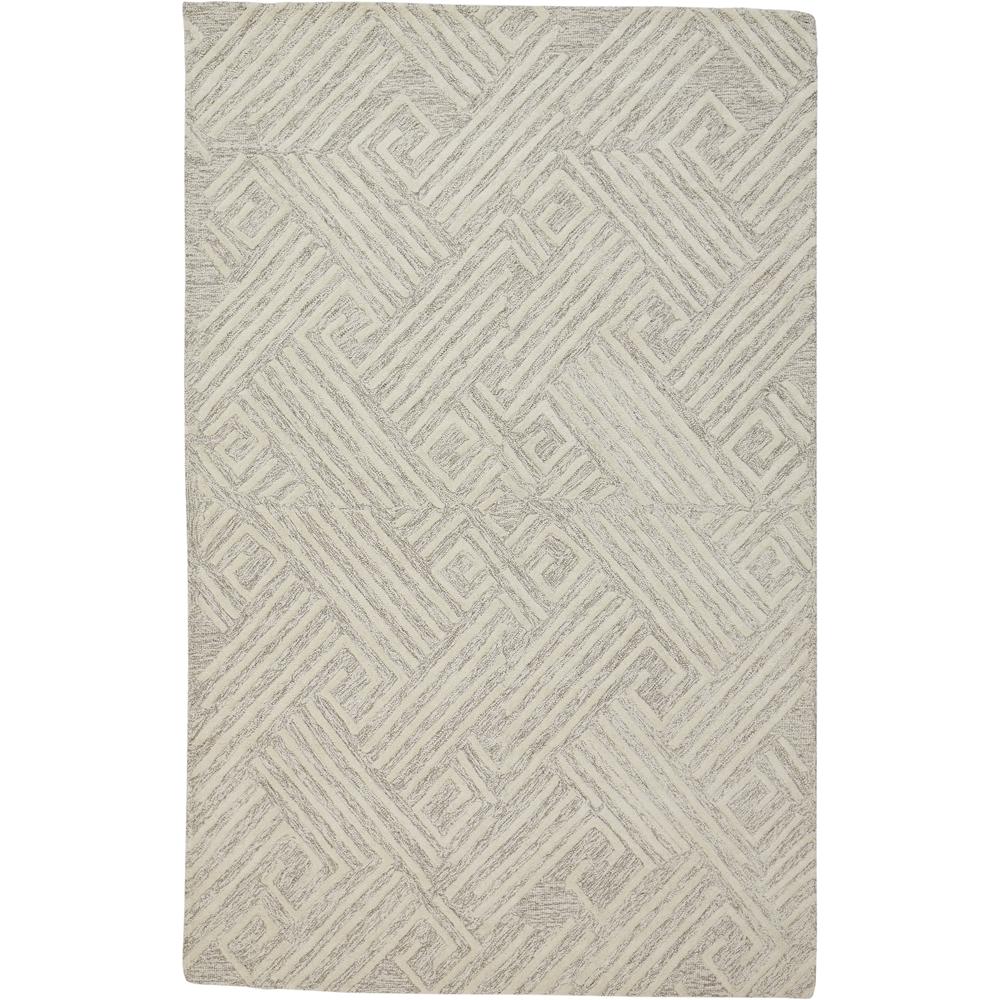 Enzo Minimalist Maze Wool Area Rug, Ivory/Natural Tan, 9ft-6in x 13ft-6in, 7428737FIVYNATH50. Picture 2