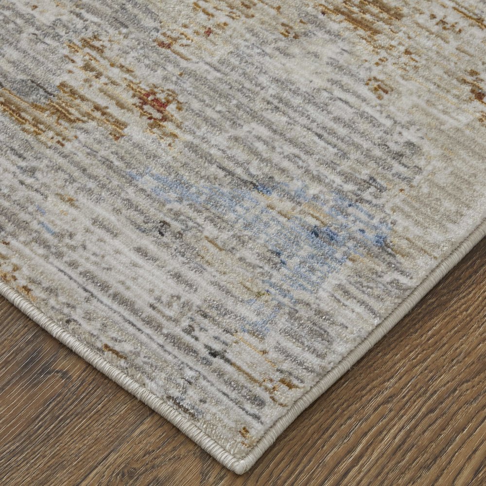 Sonora Modern Abstract, Ivory/Blue/Red, 9'-0" x 12'-8" Area Rug. Picture 3