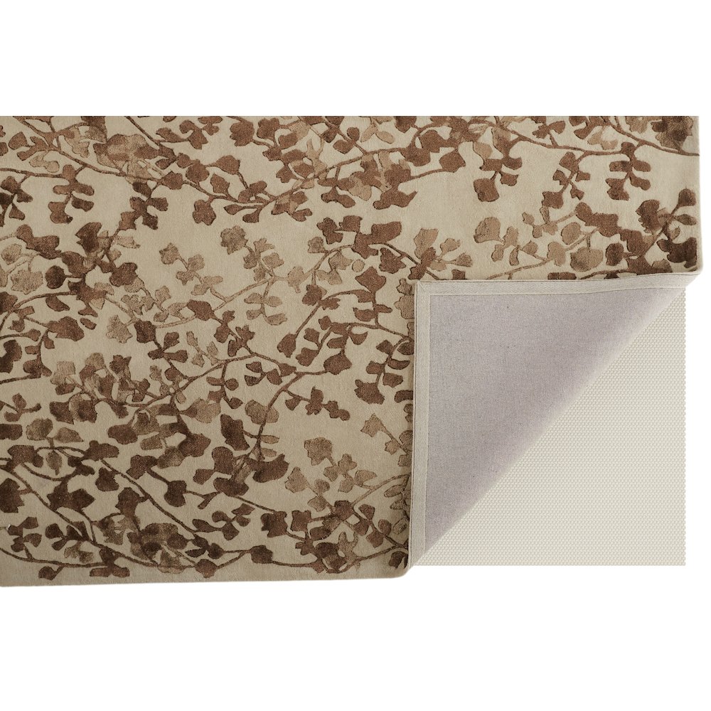 Bella Transitional Floral & Botanical, Ivory/Taupe/Brown, 2'-6" x 8' Runner. Picture 4