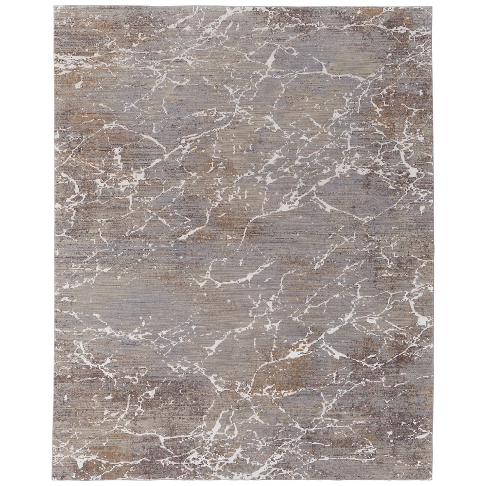Pryor Modern Abstract, Taupe/Brown/White, 2' x 3' Accent Rug. Picture 1