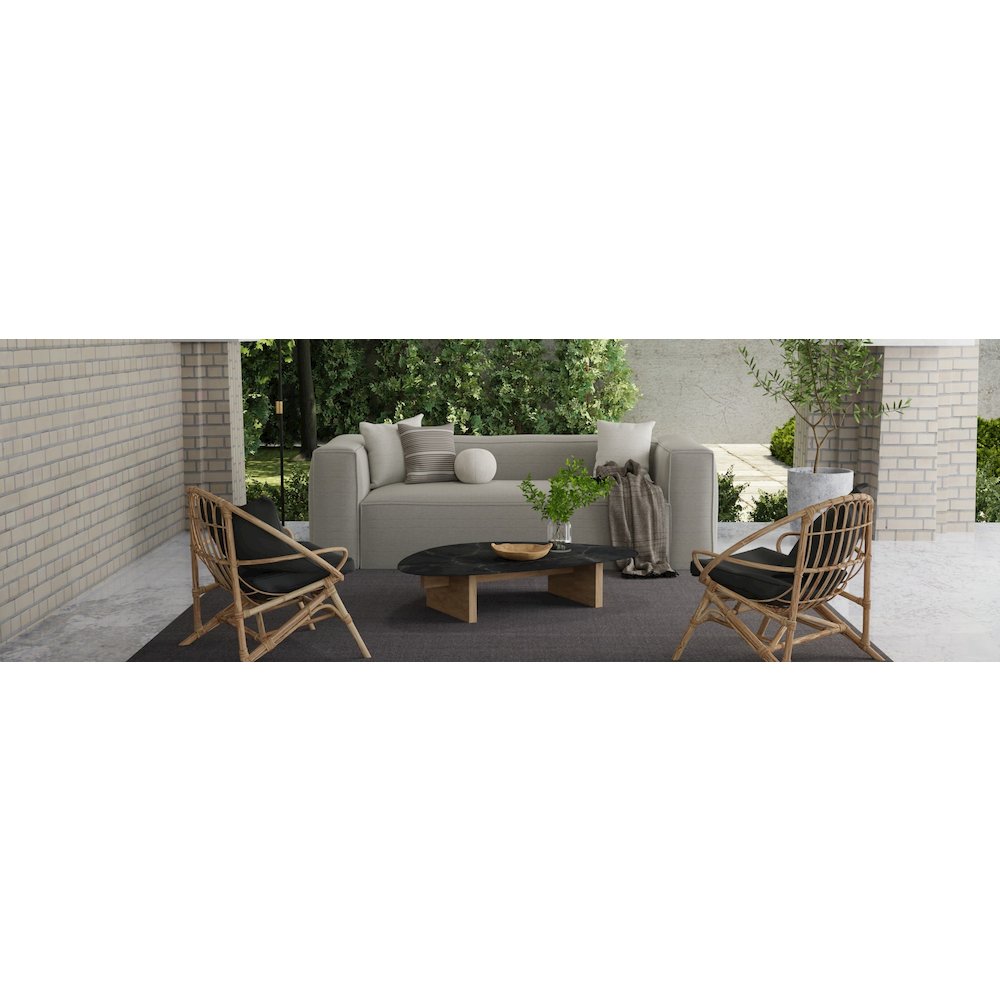 Theo Modern Solid, Gray/Tan, 8' x 10' Area Rug. Picture 2