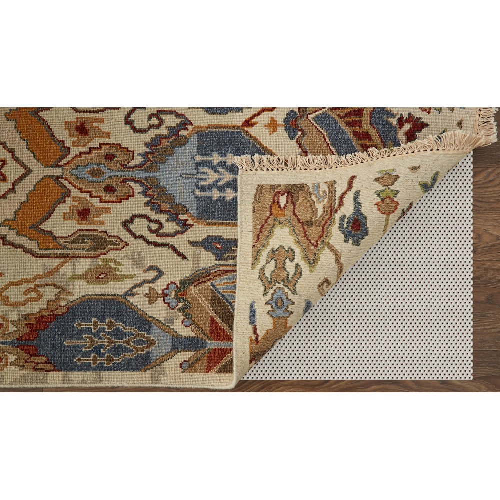 Leylan Transitional Ikat, Tan/Ivory/Orange, 3'-6" x 5'-6" Accent Rug. Picture 4