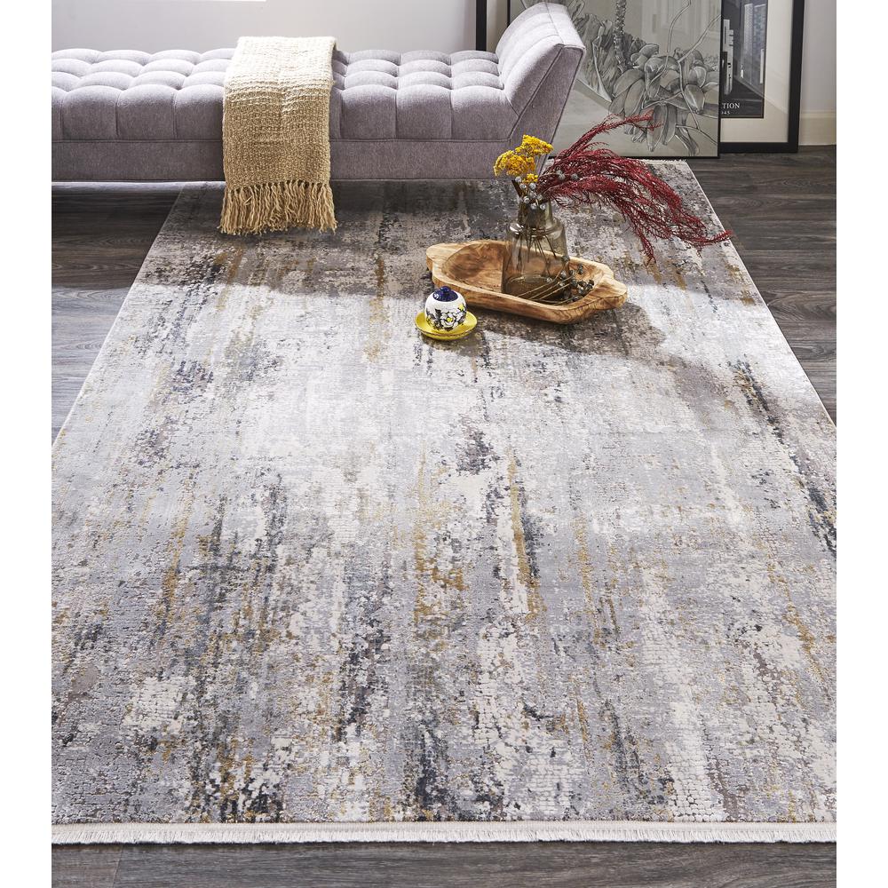 Cadiz Gradient Luster Rug, Ivory/Gray/Gold, 6ft - 6in x 9ft - 6in Area Rug, 8663887FIVYGRYF04. Picture 1