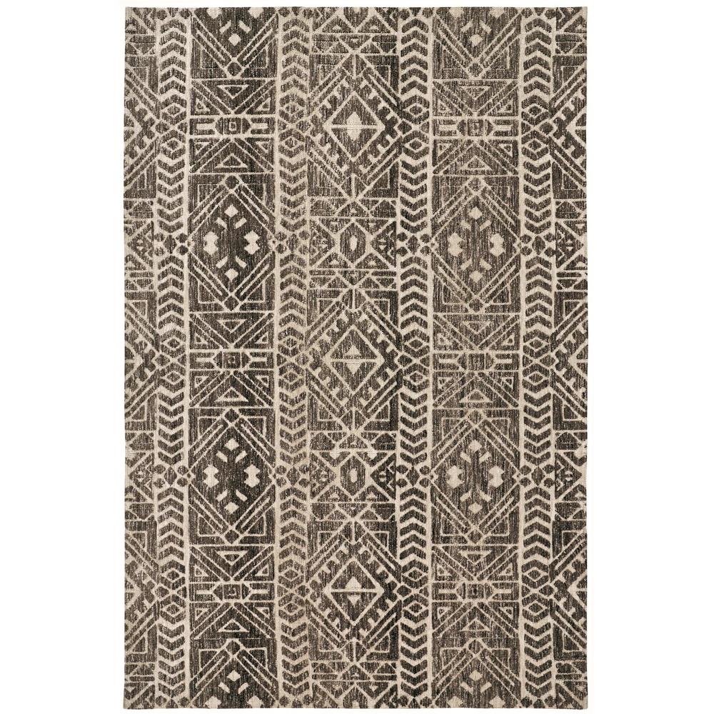 Colton Modern Mid-century Tribal Rug, Brown/Charcoal Gray, 9ft-6in x 13ft-6in, 8748627FCHL000H50. Picture 2