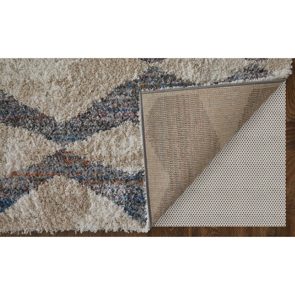 Mynka Transitional Diamond, Tan/Ivory/Blue, 9' x 12' Area Rug. Picture 4