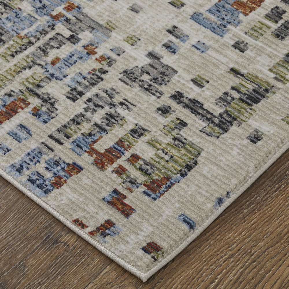 Sonora Modern Abstract, Ivory/Green/Blue, 5' x 7'-6" Area Rug. Picture 3
