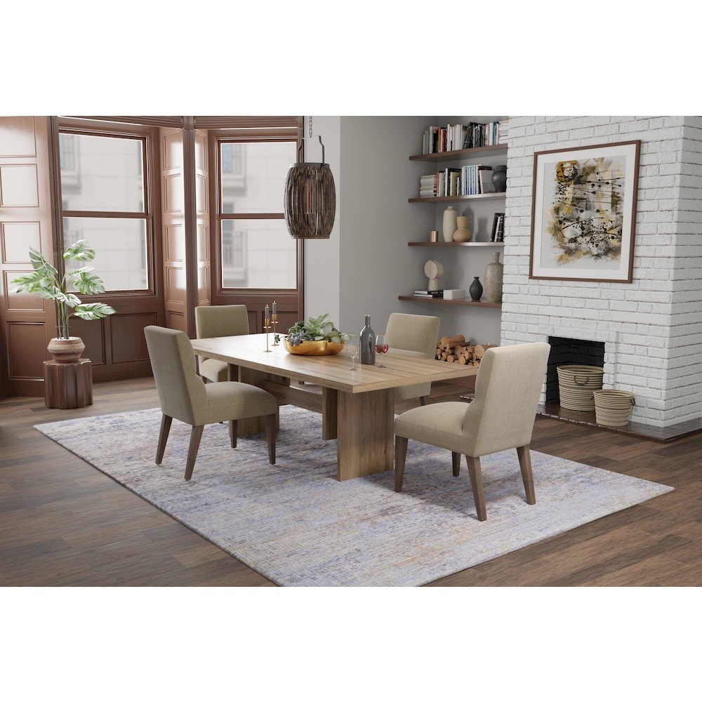 Pryor Modern Watercolor, Blue/Tan/Brown, 6'-7" x 9'-6" Area Rug. Picture 3