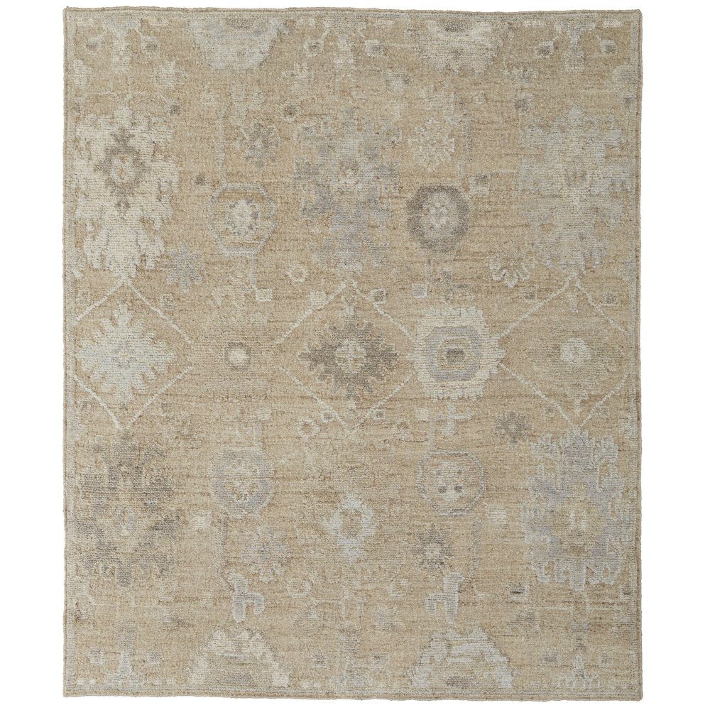 Grafton Transitional Floral & Botanical, Tan/Gray/Ivory, 2' x 3' Accent Rug. Picture 1
