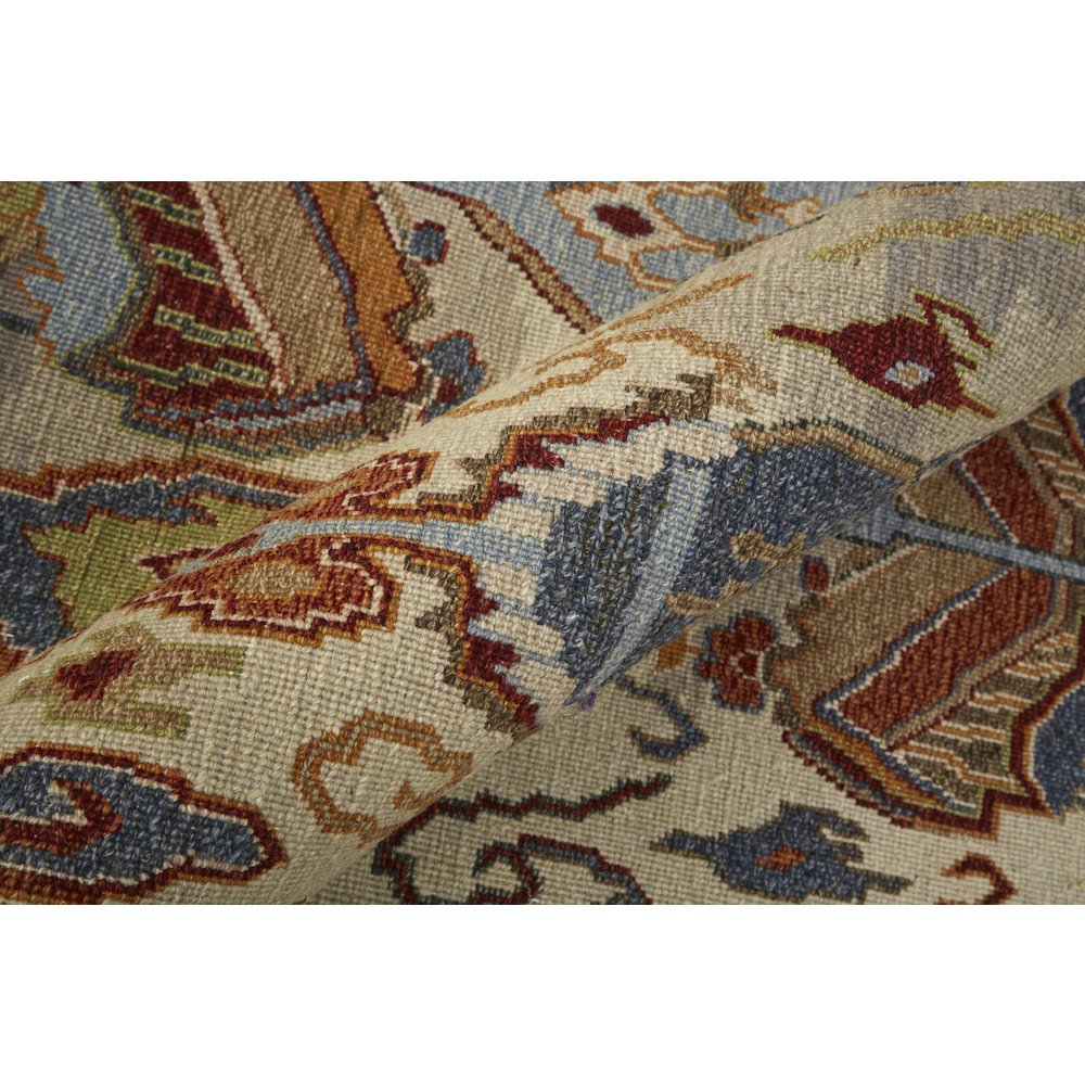 Leylan Transitional Ikat, Tan/Ivory/Orange, 3'-6" x 5'-6" Accent Rug. Picture 5