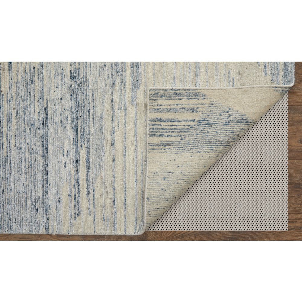 Brighton Modern Abstract, Ivory/Blue/Silver, 9'-6" x 13'-6" Area Rug. Picture 5