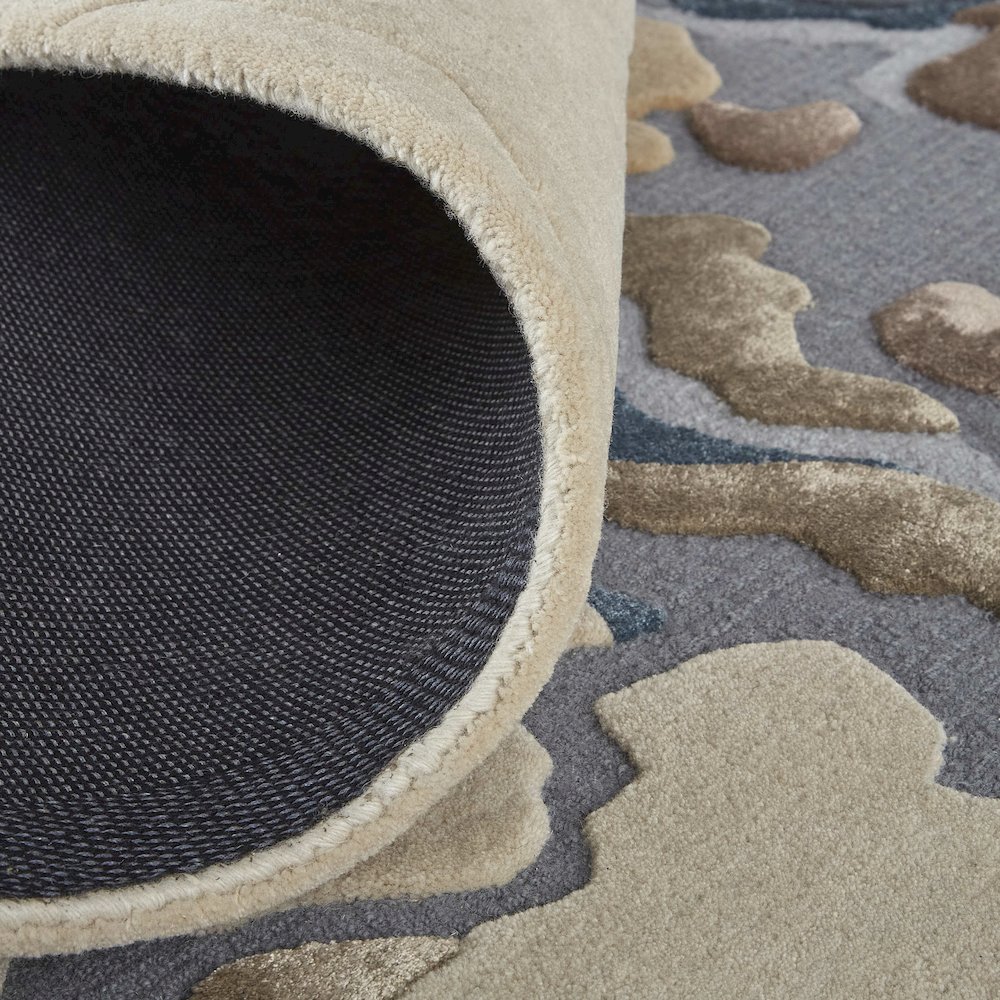 Serrano Transitional Abstract, Tan/Brown/Blue, 10' x 14' Area Rug. Picture 7
