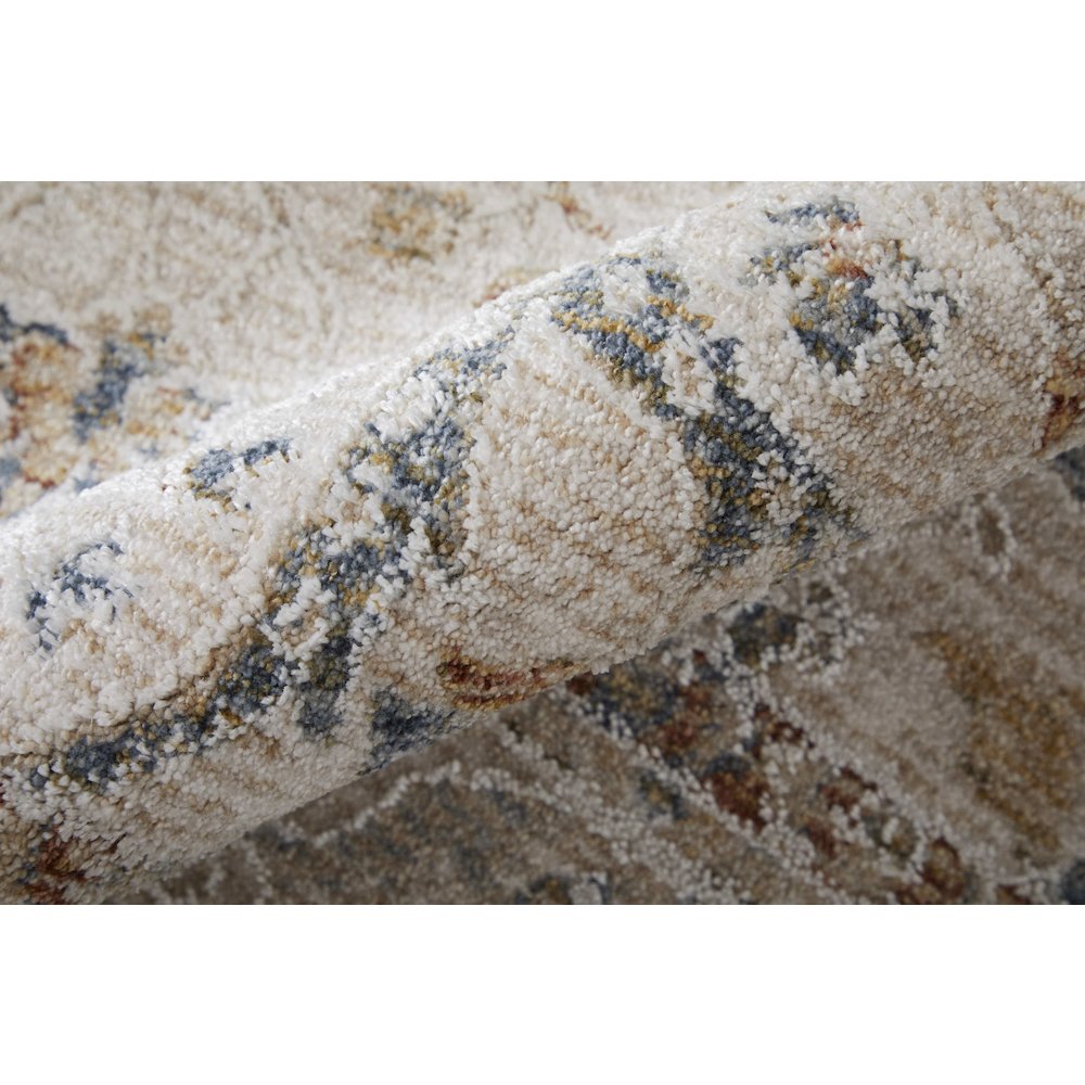 Pasha Transitional Ikat, Ivory/Blue/Red, 2' x 3' Accent Rug. Picture 6