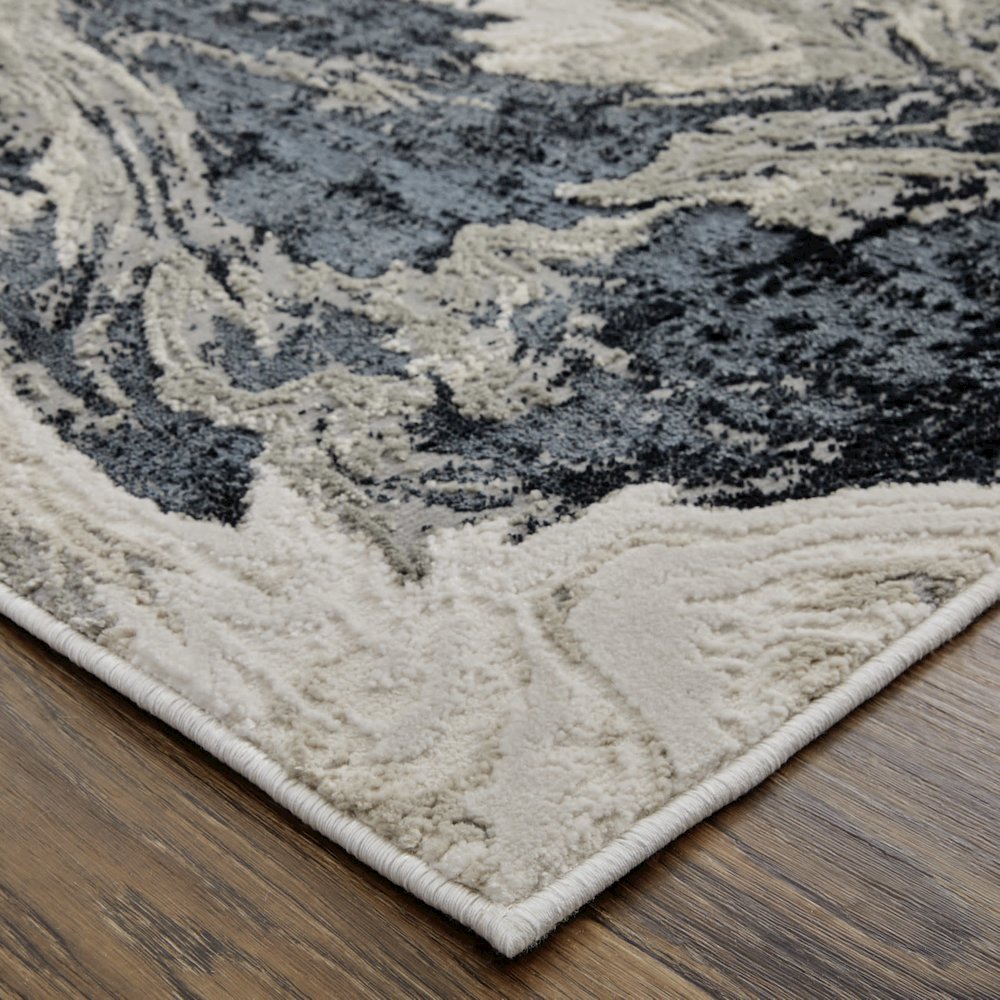 Micah Modern Abstract, Ivory/Black/Taupe, 13' x 20' Area Rug. Picture 3