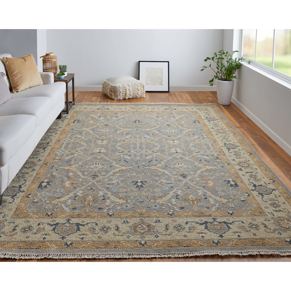 Corbitt Traditional Oriental, Gray/Gold, 2' x 3' Accent Rug. Picture 2