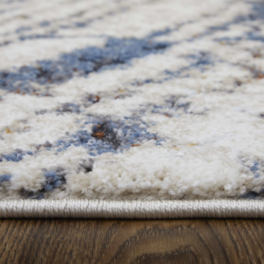 Gilmore Modern Abstract, Ivory/Blue/Orange, 2' x 3' Accent Rug. Picture 8